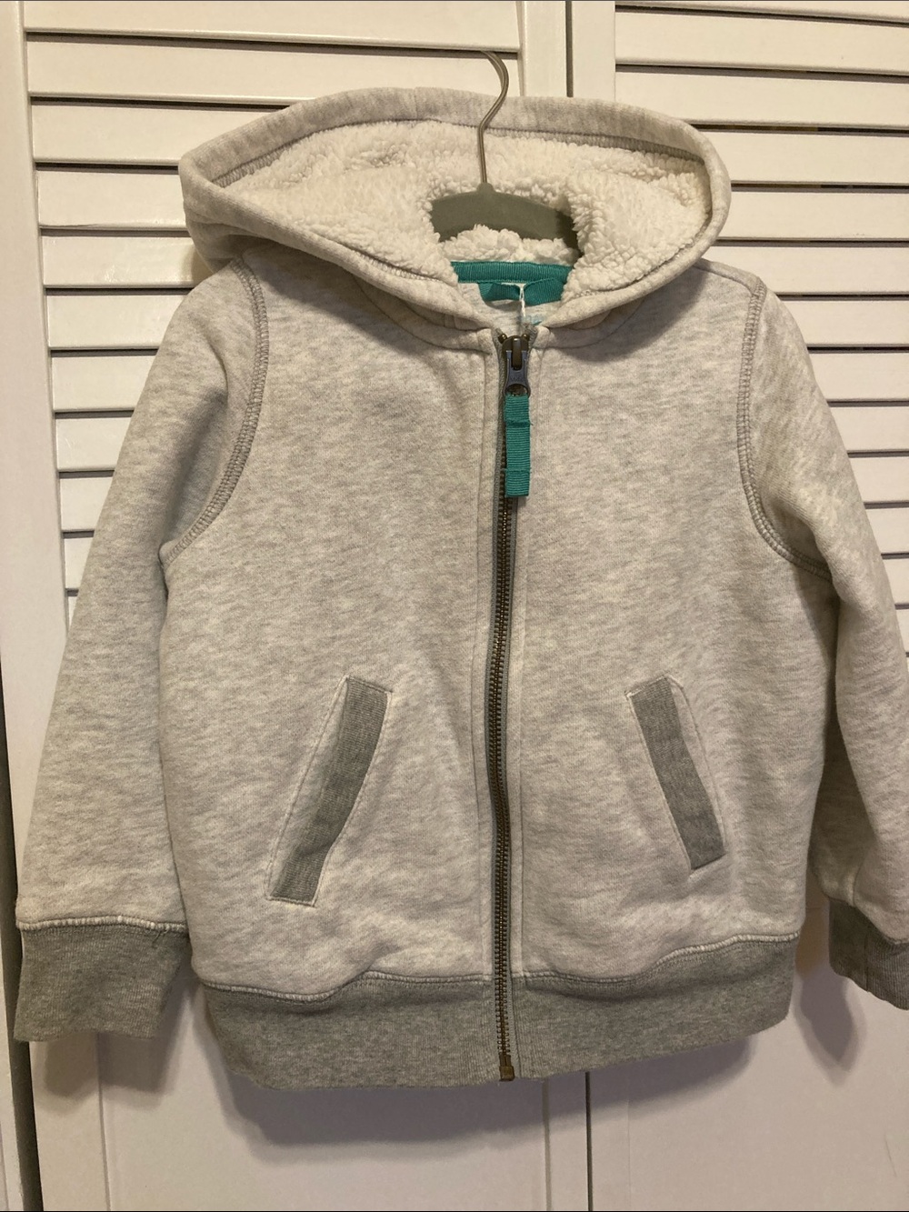 Primary Light Gray Teddy Zip Hoodie